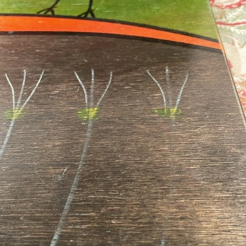 Kakadu Signed Wooden Hand Painted Vibrant Colored Exaggerate Person and Bird
